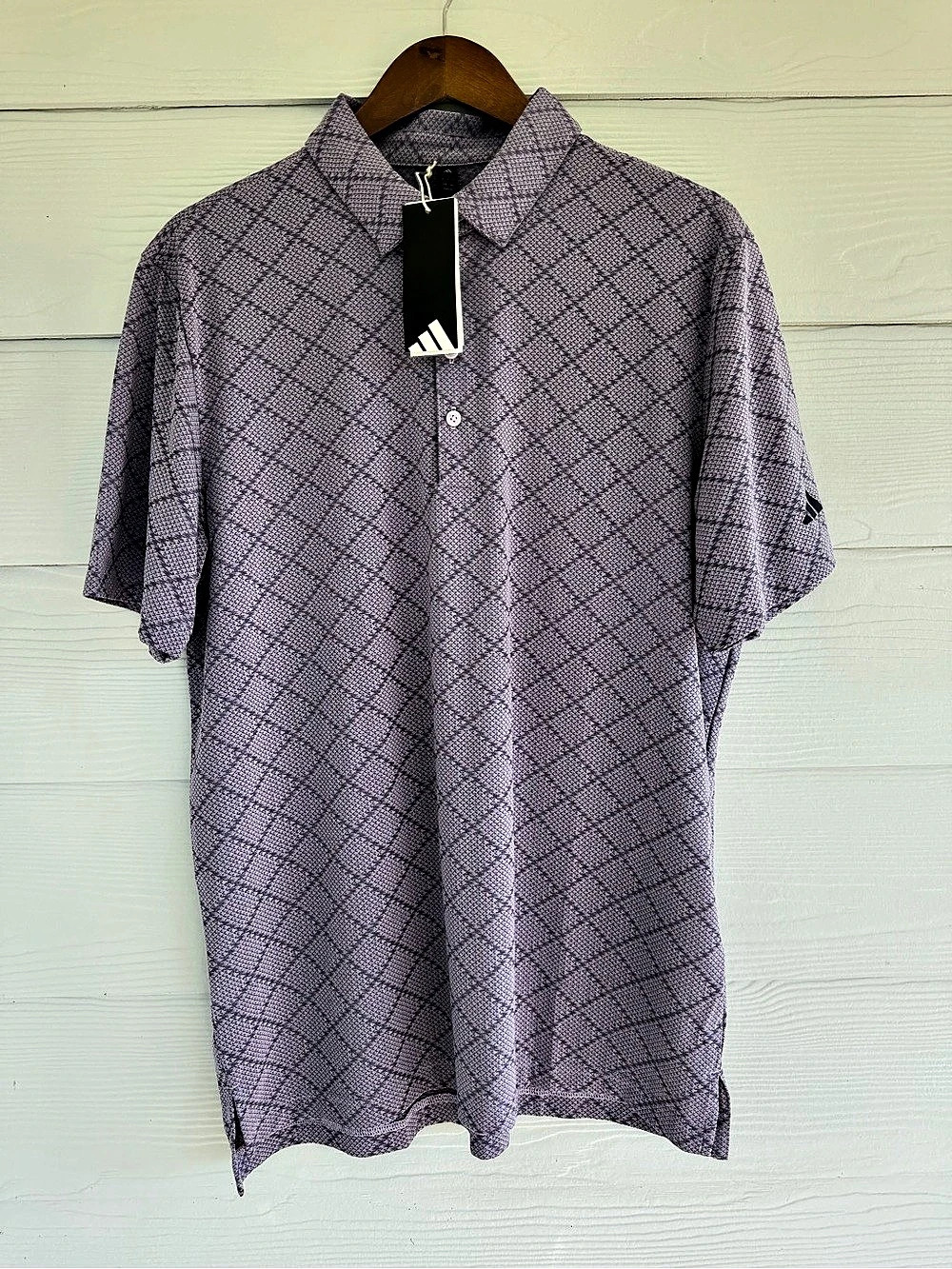 Adidas Men’s Ultimate365 Jacquard Golf Polo Shirt Purple Size L NWT